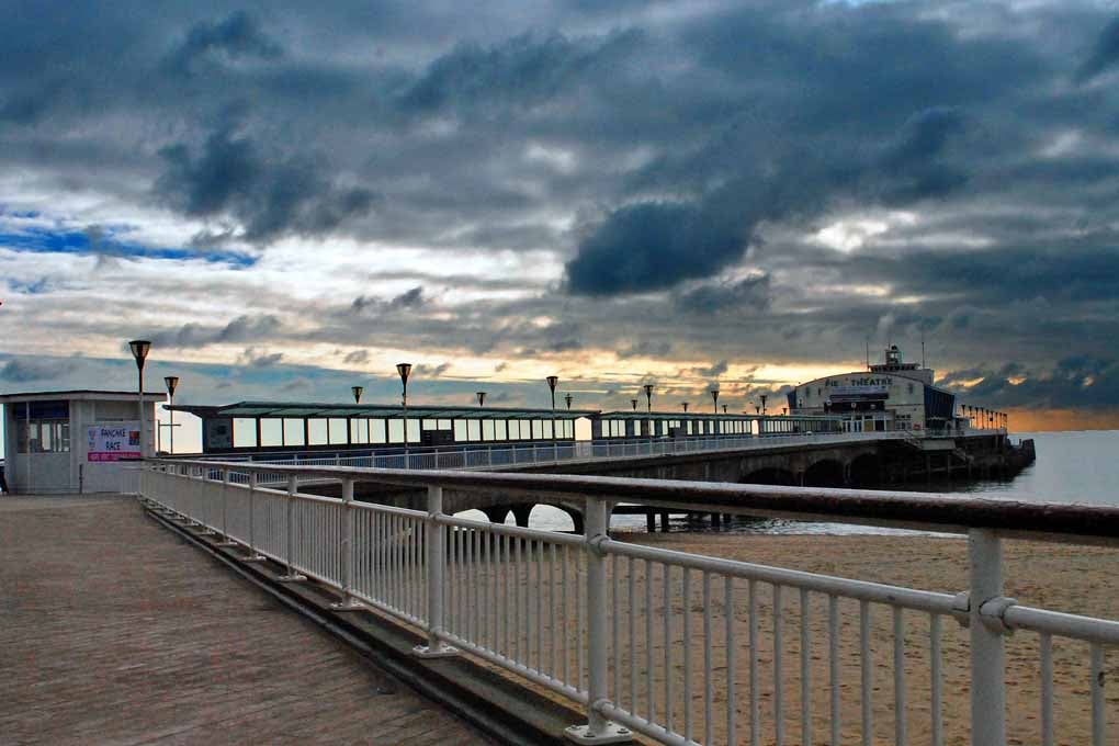 Bournemouth Pier And Beach Dorset England UK 18"X12" Print