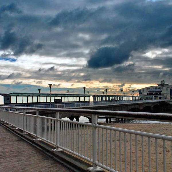 Bournemouth Pier And Beach Dorset England UK 18"X12" Print