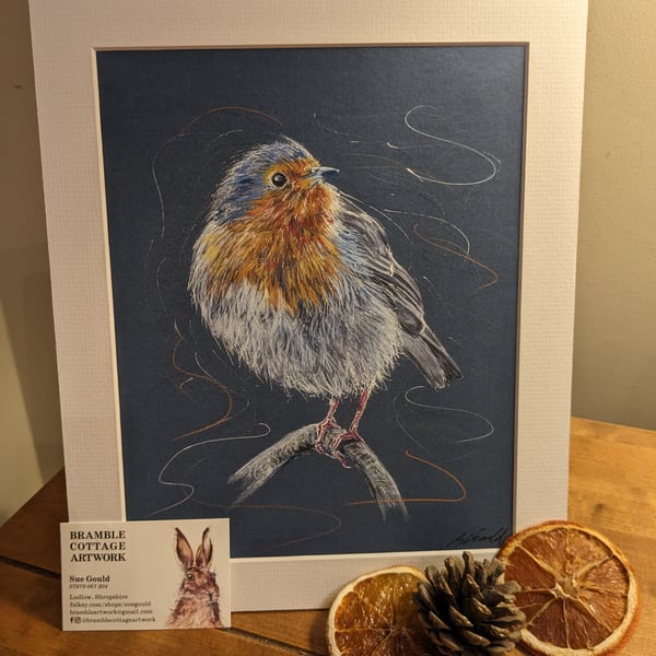 Robin, a signed print of an original drawing