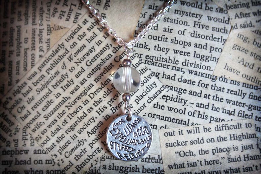 Crystal Ball Magic Spell Wizard Witch Silver Necklace