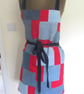 Red and blue patchwork apron - Image 4