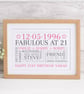 Personalised 21st Birthday Word Art - BD211 - Image 1