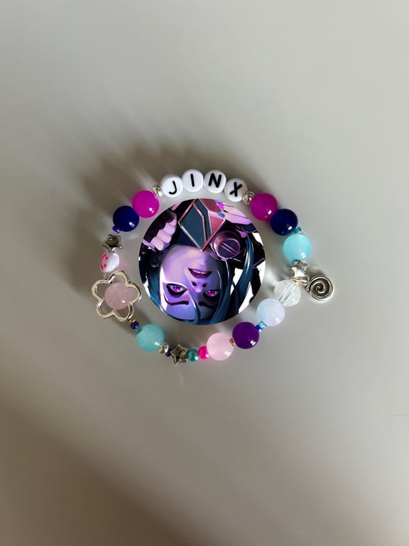 Jinx Arcane League of legends multicolour inspired handmade bracelet 