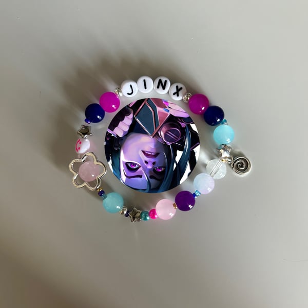 Jinx Arcane League of legends multicolour inspired handmade bracelet 