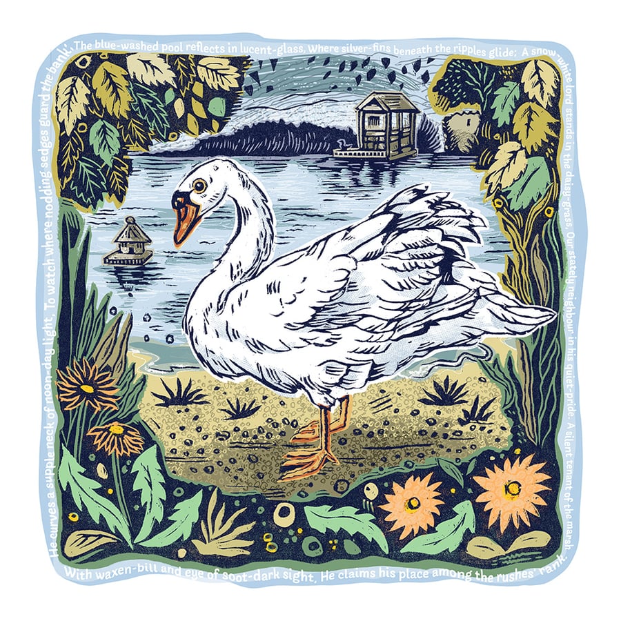 The Swan Curves His Supple Neck - Hand Finished Studio Print