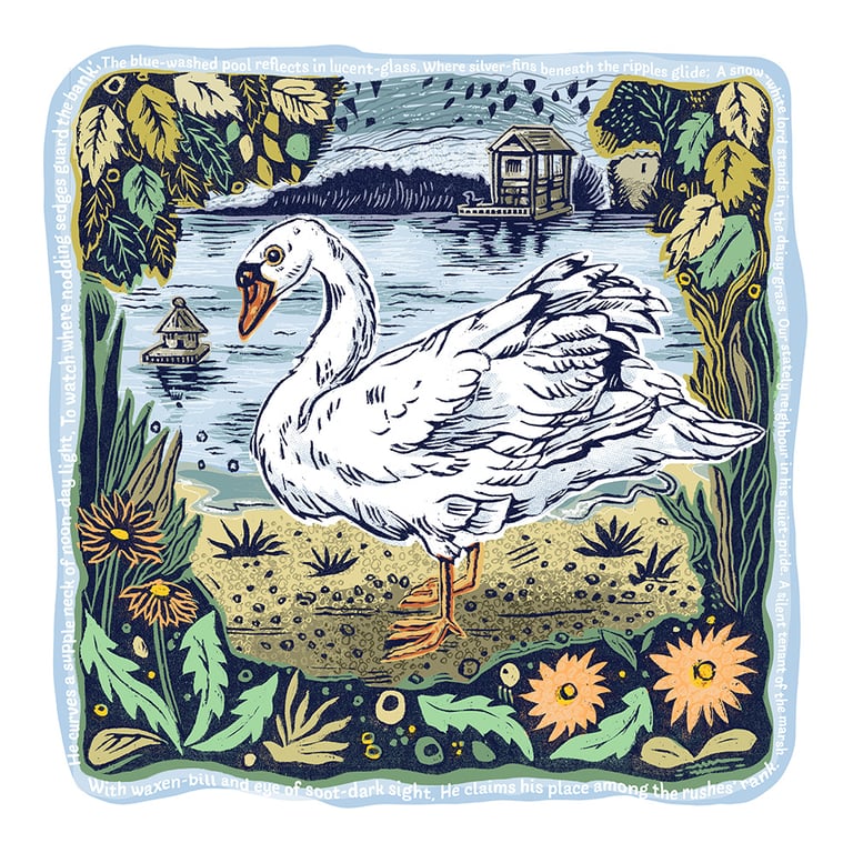 The Swan Curves His Supple Neck - Hand Finished Studio Print