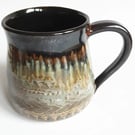 Mug Brown Glazed  - Hand Thrown Stoneware Ceramic Mug 