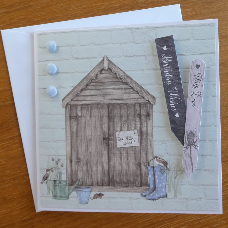 Birthday Card - Garden Shed - Birthday Wishes