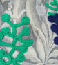 Fabric shoulder bag in Plantasia fabric with appliqued crochet trees - Image 6