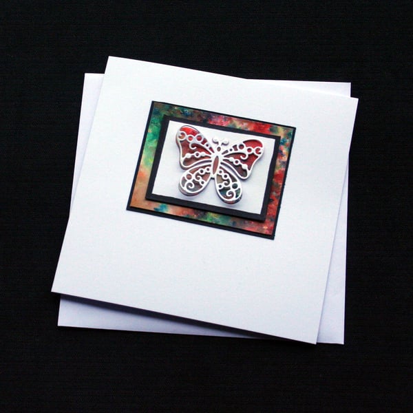 Watercolour Wings - Handcrafted (blank) Card - dr17-0032