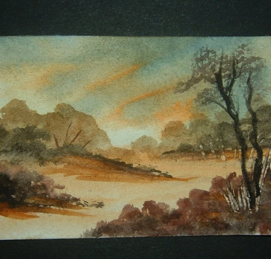 evening skies landscape aceo art painting ref 462