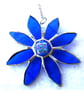 Dichroic Daisy Blue Suncatcher Handmade Stained Glass