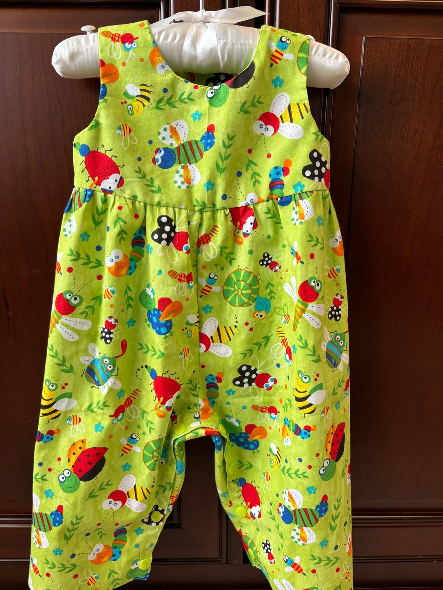 Lime Green Bugs Baby Romper