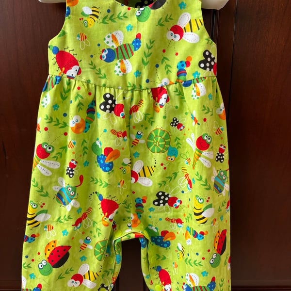 Lime Green Bugs Baby Romper