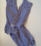Hand-cranked Knitted Ribbed Wool Socks Size 8 to 9 - Image 2