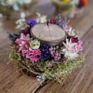 Mini dried flower nature altar - pink