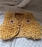 Girls handknit loopy bolero with flowers