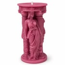 Greek Goddess Pillar Candle - Decorative Handmade Candle - Custom Colour
