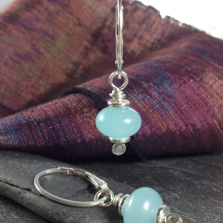  silver aquamarine earrings