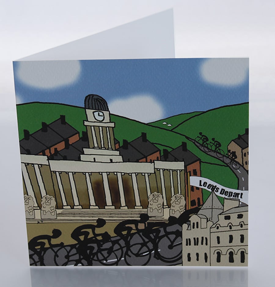 Leeds cyclists card- inspired by Tour de Yorkshire 