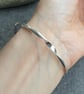 Sterling silver ribbon twist bangle, Unusual spiral bracelet - Image 3