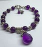 Amethyst Bracelet Purple Gemstone Silver Tone Bracelet Gift for Her UK Handmade