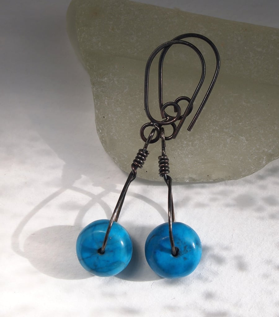 Sterling Silver Earrings with Turquoise Agate