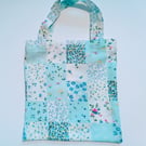 Gift bag, gift wrap, blue gift bag, Birthday gift bag, reusable gift bag, floral