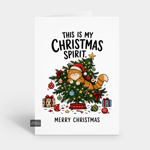 Funny Christmas Card For Him Or Her - Regret Cheeky Cat