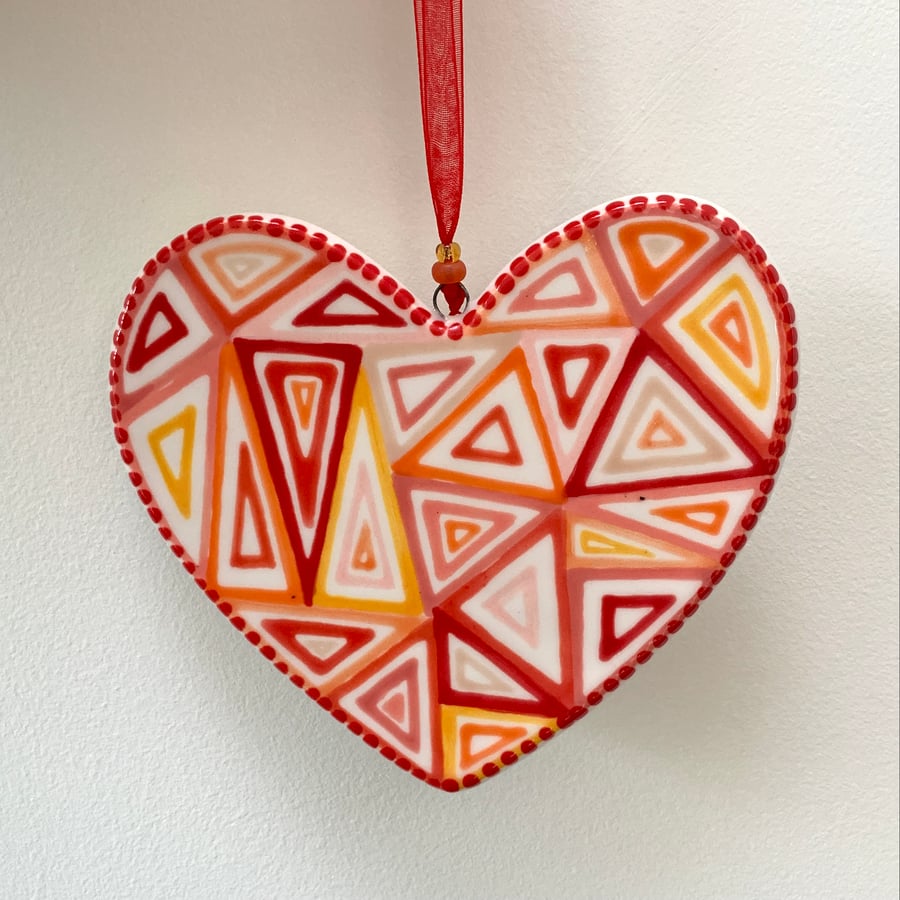 Seconds Sunday SALE Ceramic Heart Hanger
