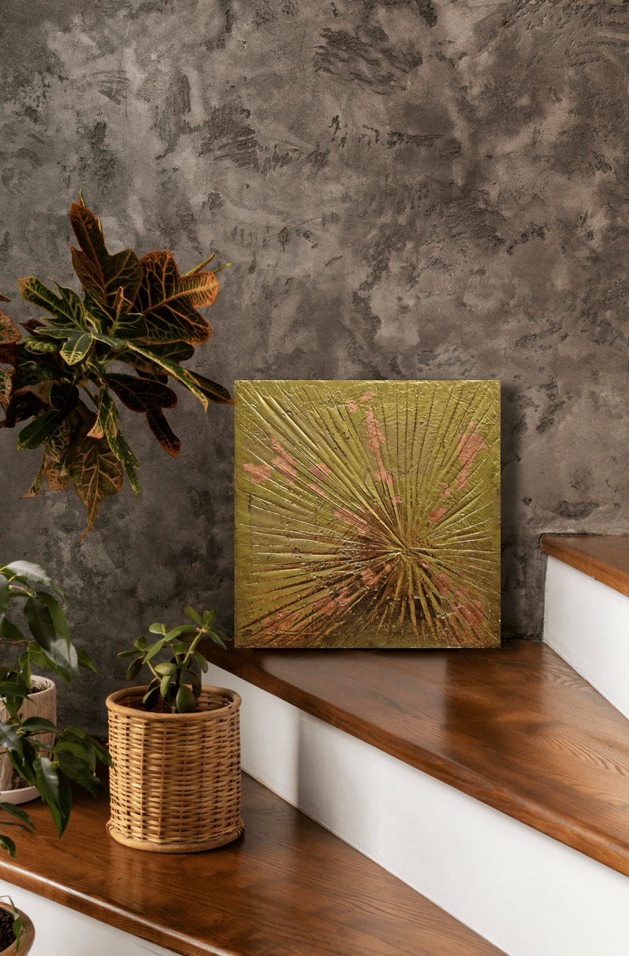 Original textured abstract painting, 12x12 inches, 