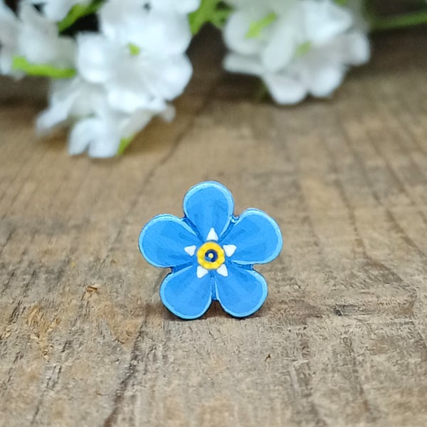 Forget Me Not Pin, Handmade Bereavement Gift, Something Blue For Bride, Miss You