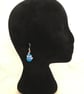 Vibrant Blue Teardrop Wave Earrings - Image 5
