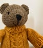 Hand Knitted Bear in Cable Jumper and Trousers - Image 2
