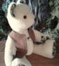 Acorn, collectable bear hand made from Alpaca wool fabric, Autumnal colours. - Image 9