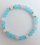 Aquamarine Jade, Frosted White Jade And Rose Quartz Bracelet - Handmade In Devon - Image 5