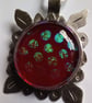 Red dotty glass pendant - Image 5