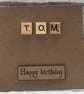 Personalized Birthday or Occasion Card, Handmade Scrabble Tile Card - Image 3