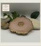 Double Sided Resin Geode Style Coaster - Pink and Gold with Gold Edging - Image 9