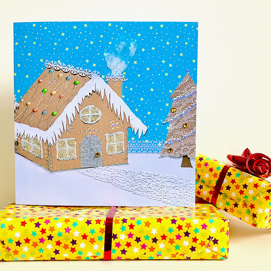 Gingerbread House Christmas card - fun Christmas card