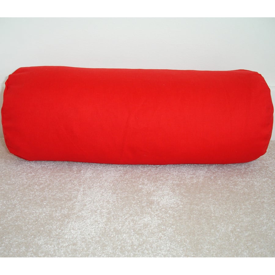 Bright Red Bolster Cushion Cover 16"x6" Round Cylinder Neck Roll Pillow