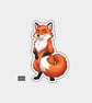 Funny Die Cut Vinyl Sticker - Cheeky Posing Fox 