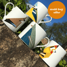 Bird Mug - 4 Garden Bird Mugs 