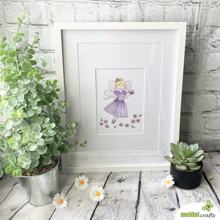 Flower Fairy Mounted Print - Hand Finished Print