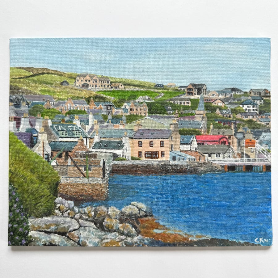 Stromness from the South End, Original Art by Claire Kirkpatrick 