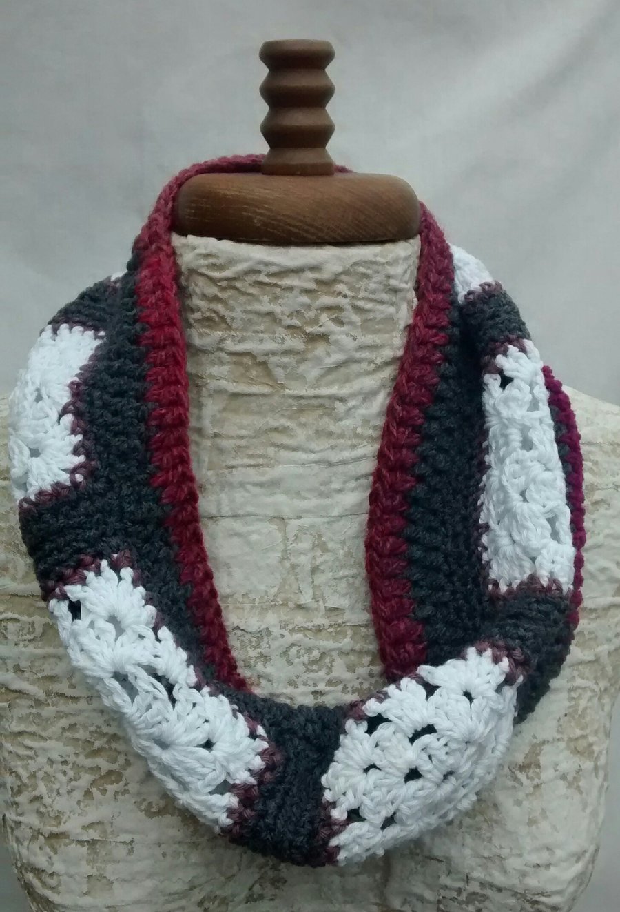 Crocheted Cowl, Loop Scarf,  Ladies Infinity Scarf