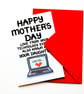 Funny Mothers Day Card, Joke Computer Mum, Mom Card From Daughter, Teenager - Image 5