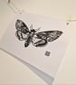 Death Moth in Black - Original Lino Print - Image 3