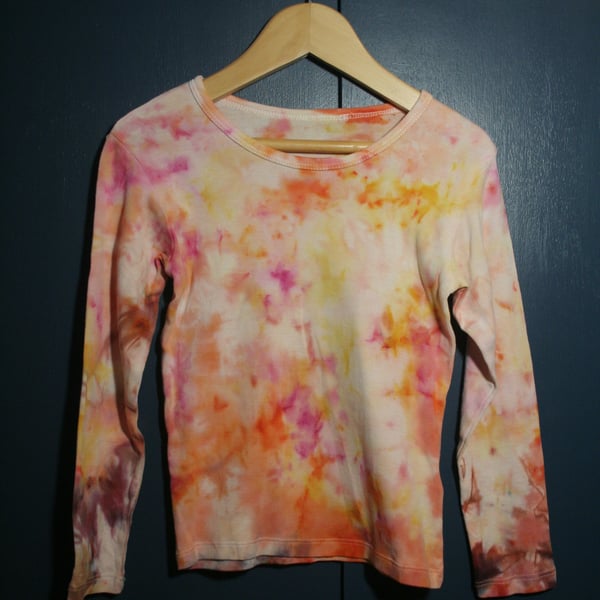 3-4 years Long Sleeved Ice-Dyed Top