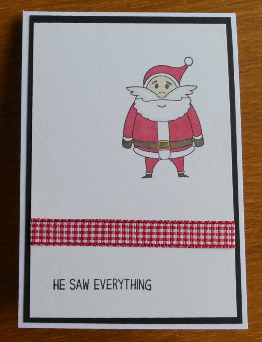 Seconds Sunday - Santa Christmas Card - He Saw Everything!